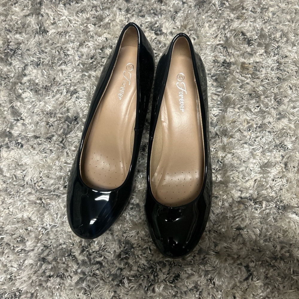 Forever Glossy Black Heels